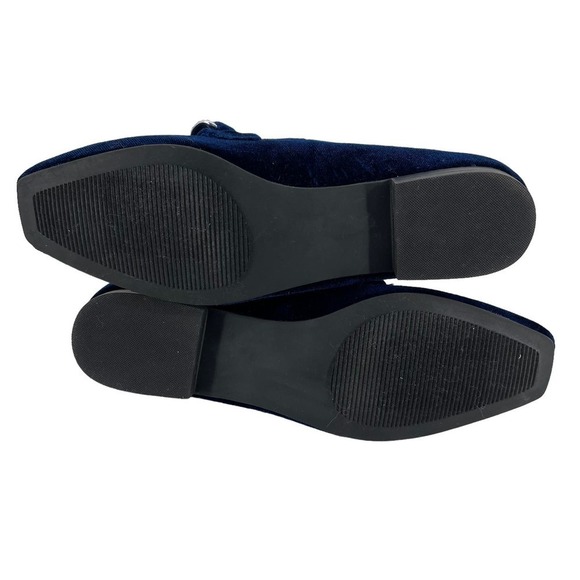 Steve Madden Loafer Rilynn Velvet Blue Rhinestone Silver Chain Women’s 7.5 M - Picture 8 of 10